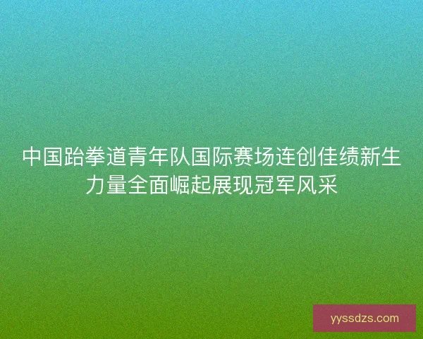 中国跆拳道青年队国际赛场连创佳绩新生力量全面崛起展现冠军风采